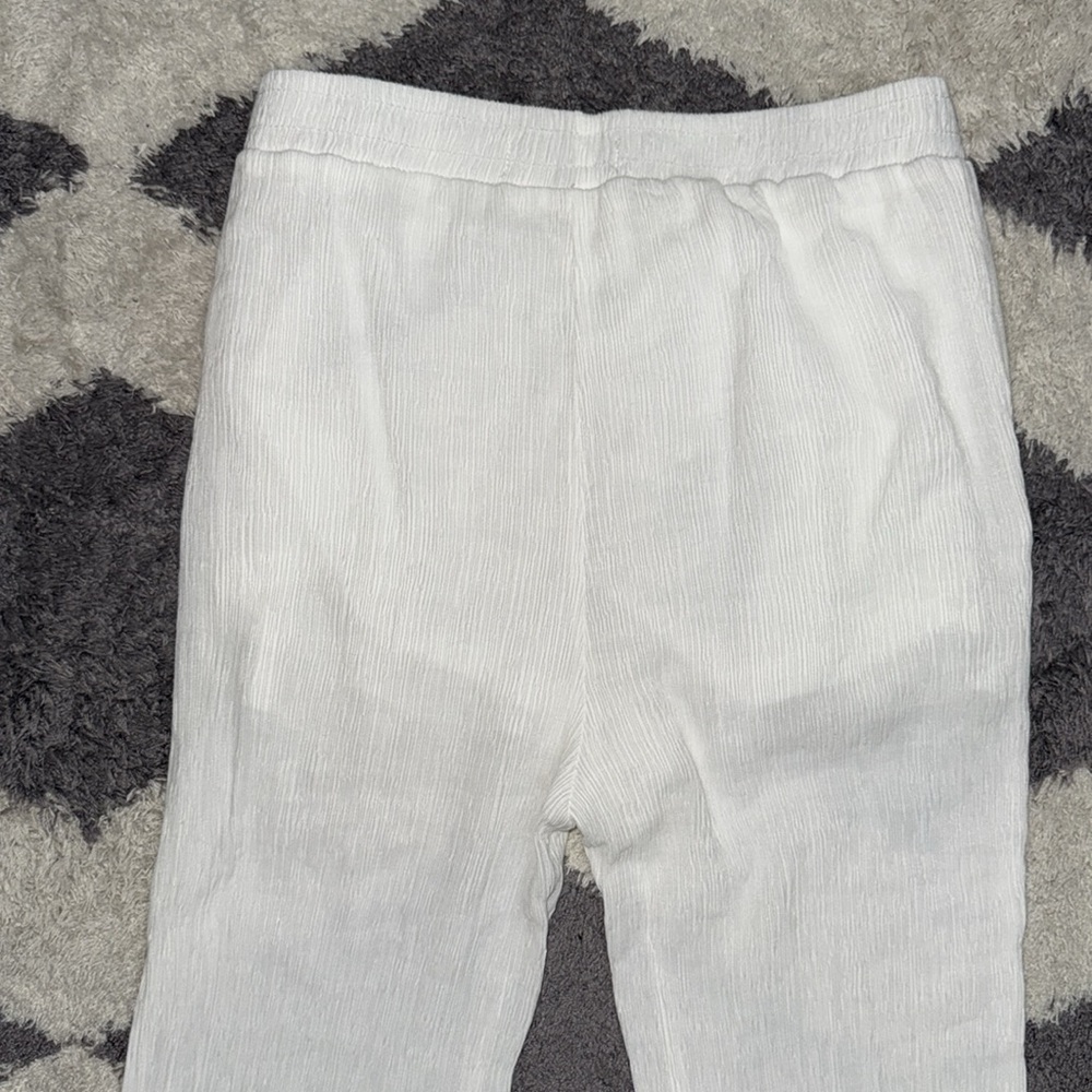 Bershka White Straight Leg gauze textured Pants size S - Picture 5 of 14